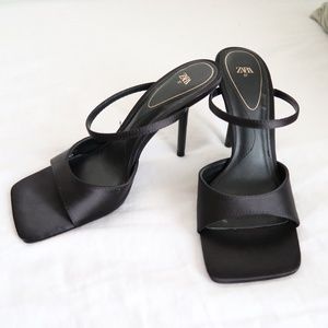 Zara Square Toe Sandal Heels